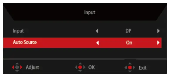 Acer LCD Monitor -Selecting the input1