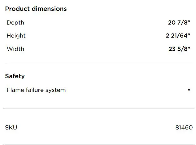 FISHER PAYKEL CG244DLPX1_N 24 Inch LPG Gas on Steel Cooktop User Guide - SPECIFICATIONS