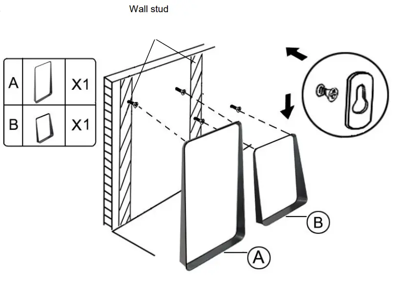 HOMEDEPOT WS1216217 Irregular Metal Framed Black Decorative Mirror - fig 2