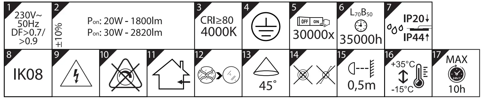 BEMKO DLM 200 300 4K Mafed LED Downlight - ICON