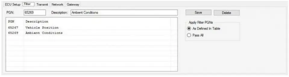 Softwares JCOM1939 Monitor ProPro-X -Filter Messages