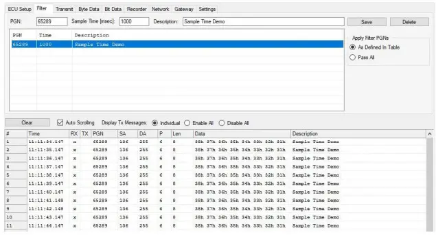 Softwares JCOM1939 Monitor ProPro-X Filter”