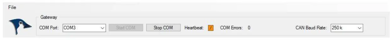 Softwares JCOM1939 Monitor ProPro-X -Switching the CAN Baud Rate