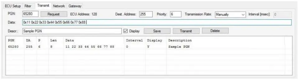 Softwares JCOM1939 Monitor ProPro-X -Transmit Messages