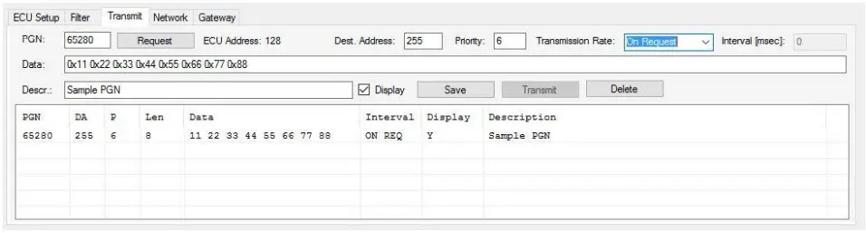 Softwares JCOM1939 Monitor ProPro-X Transmitting PGNs Upon Request