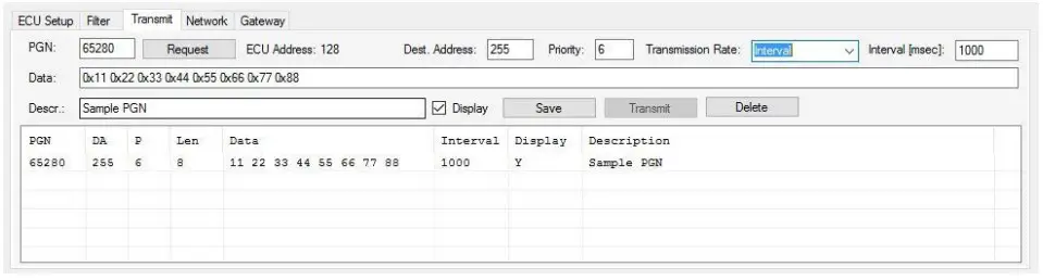 Softwares JCOM1939 Monitor ProPro-X Transmitting PGNs Using a Frequency