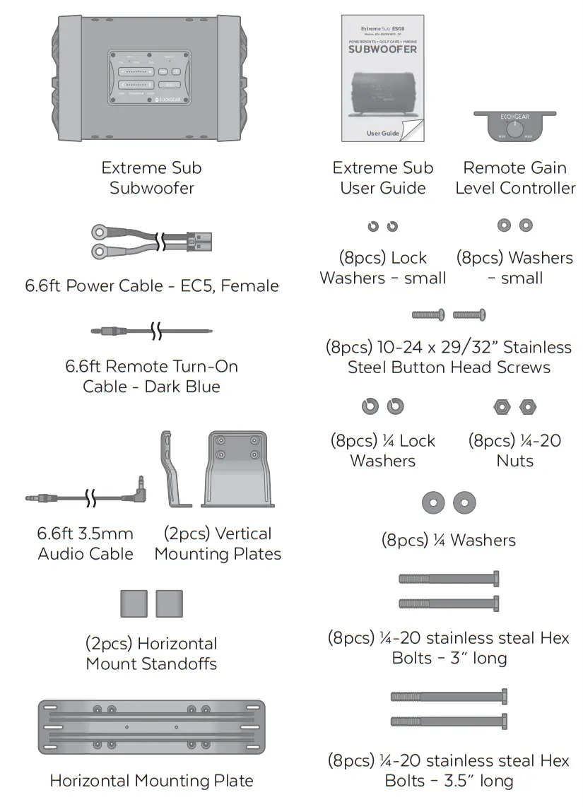 ECOXGEAR GDI-EXESW80 Extreme Sub ES08 Subwoofer fig
