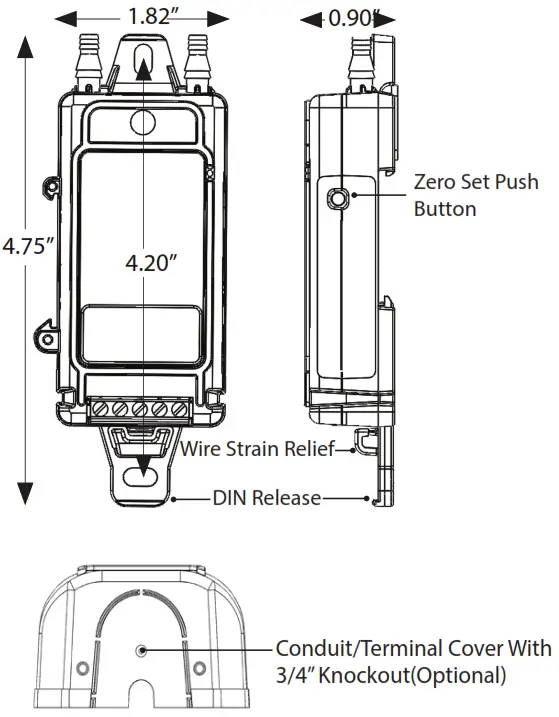 Honeywell P7645 Series Dry Pressure Sensors -DIMENSIONS