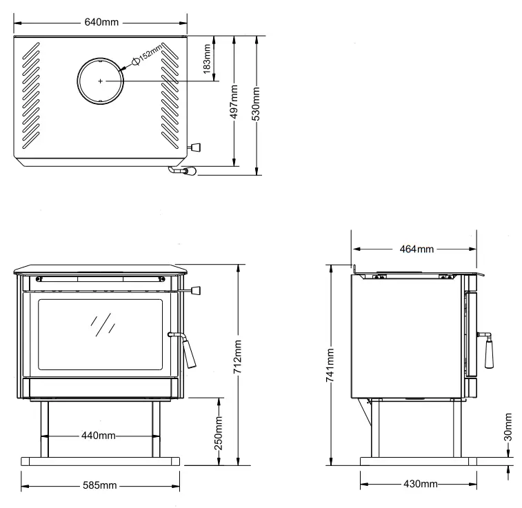 REGENCY F180B 2 Renmark Freestanding Wood Fire - fig 1