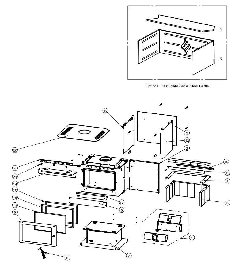 REGENCY F180B 2 Renmark Freestanding Wood Fire - fig 9