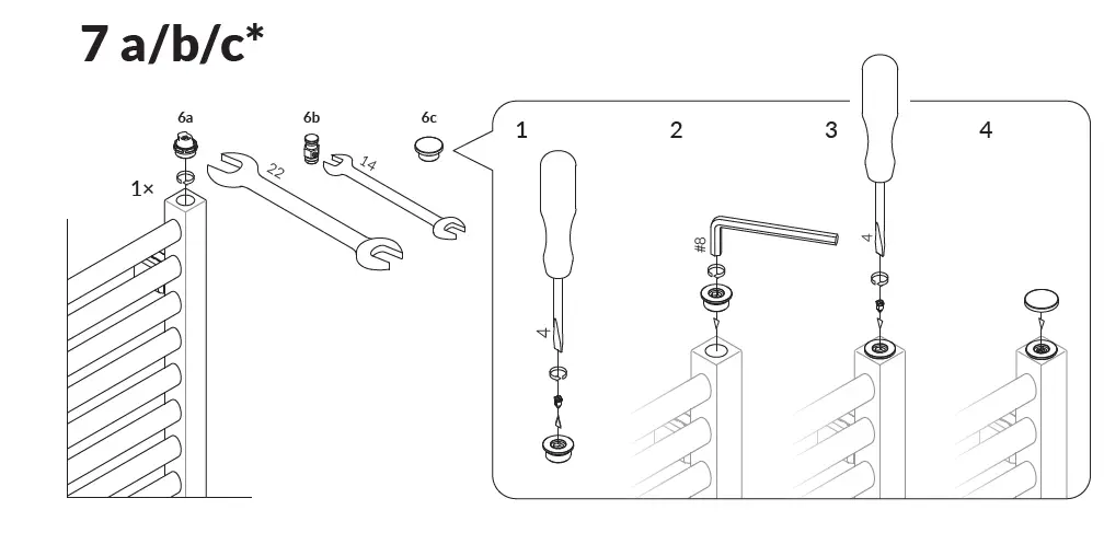 TERMA 1569BTU 655 x 500mm White Warp T Bold Designer Towel Rail fig 2