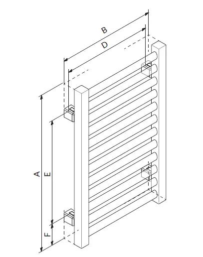 TERMA 1569BTU 655 x 500mm White Warp T Bold Designer Towel Rail fig 7
