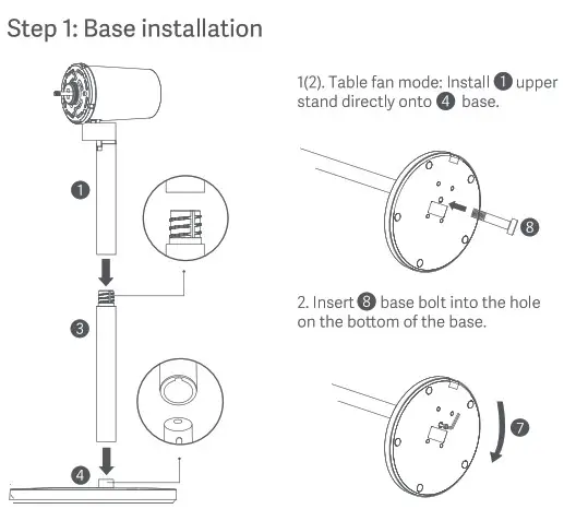 XIAOMI Smart Standing Fan 1C-Base installation