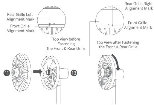 XIAOMI Smart Standing Fan 1C- Install the front grille