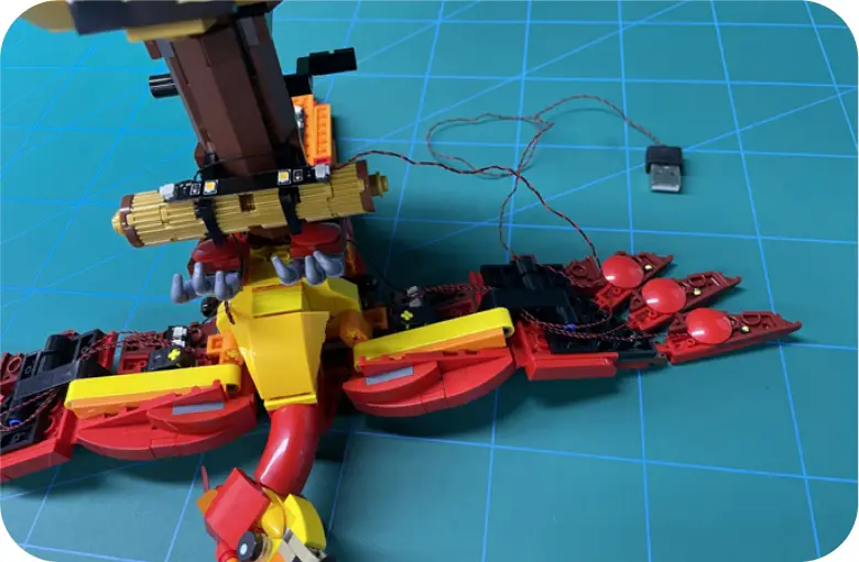 GAME OF BRICKS Light Kit for Fawkes, Dumbledore’s Phoenix Step 2_E