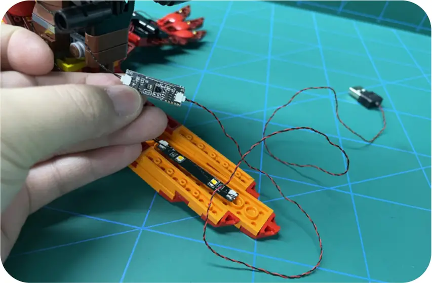 GAME OF BRICKS Light Kit for Fawkes, Dumbledore’s Phoenix Step 3_H