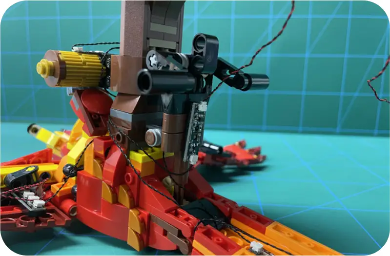 GAME OF BRICKS Light Kit for Fawkes, Dumbledore’s Phoenix Step 3_I