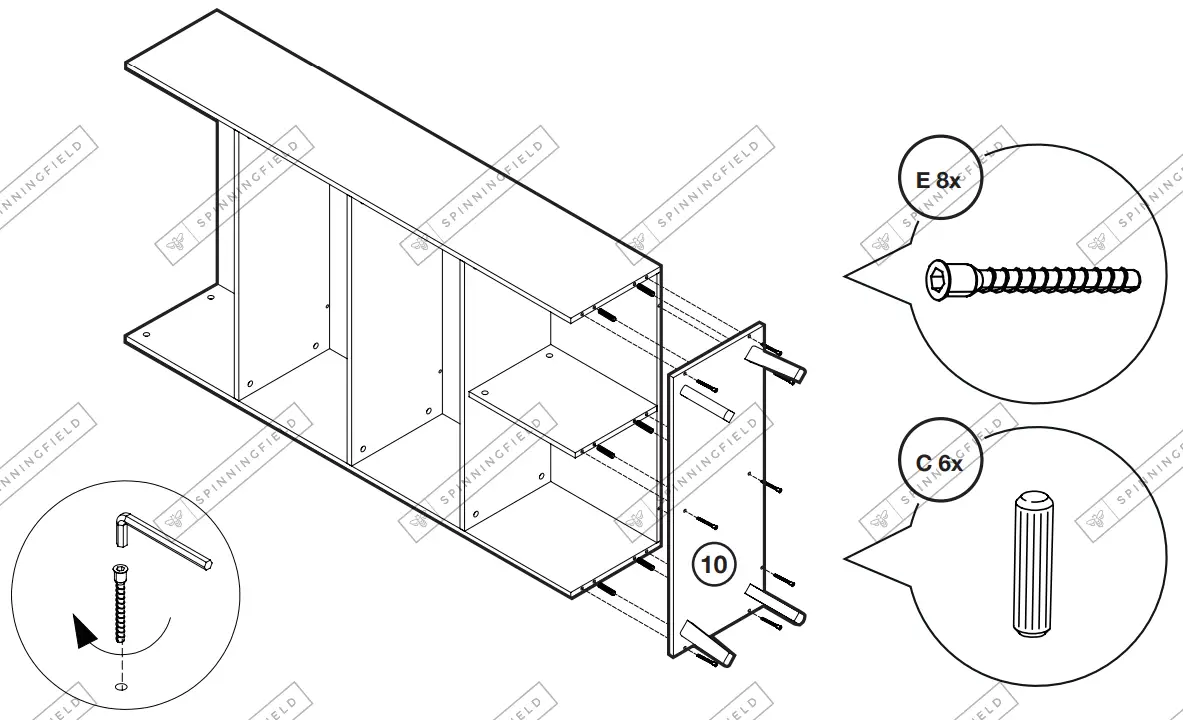 VonHaus-3000794-Black-Rattan-Bookcase-FIG13