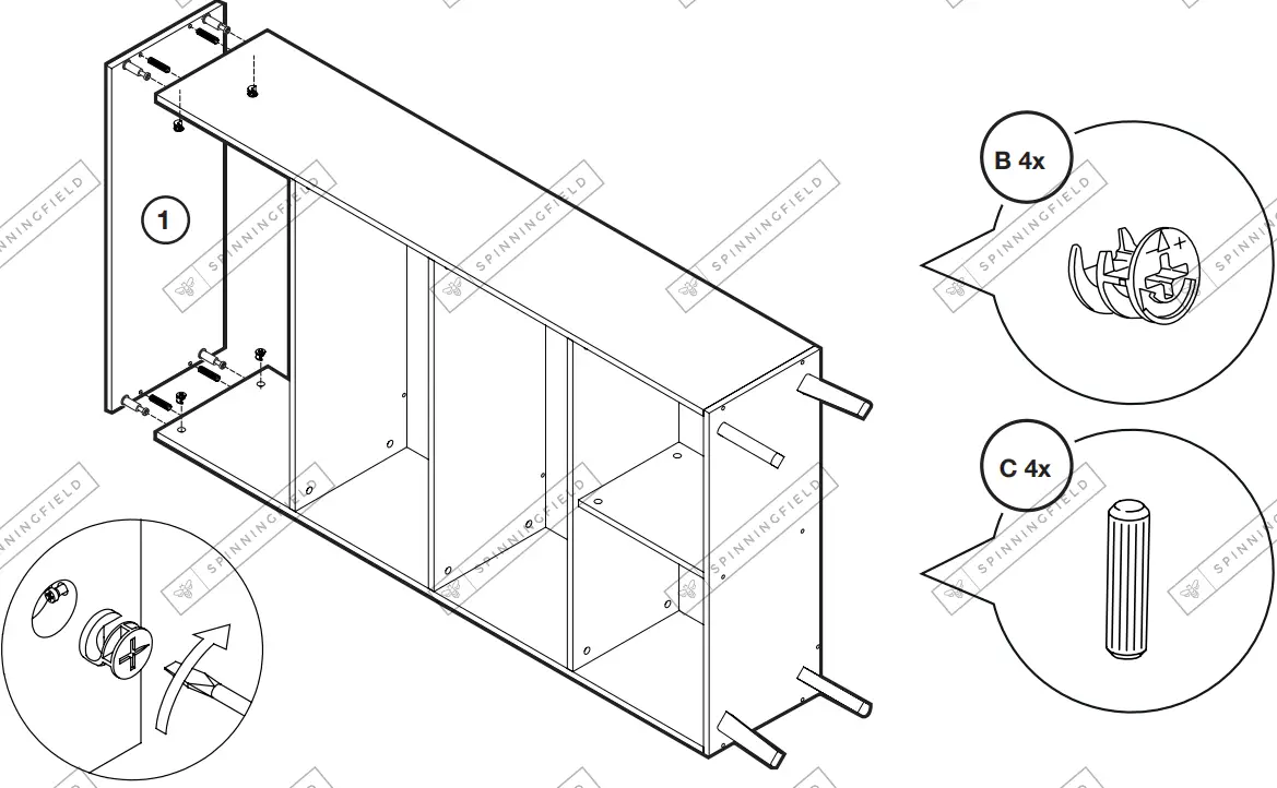 VonHaus-3000794-Black-Rattan-Bookcase-FIG15