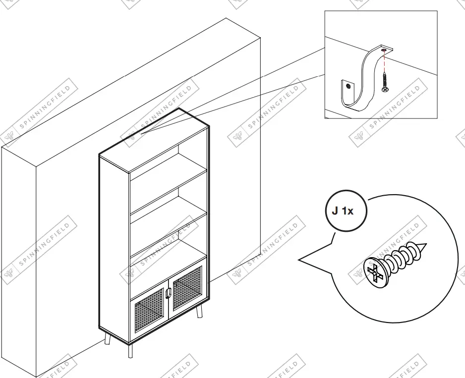 VonHaus-3000794-Black-Rattan-Bookcase-FIG19