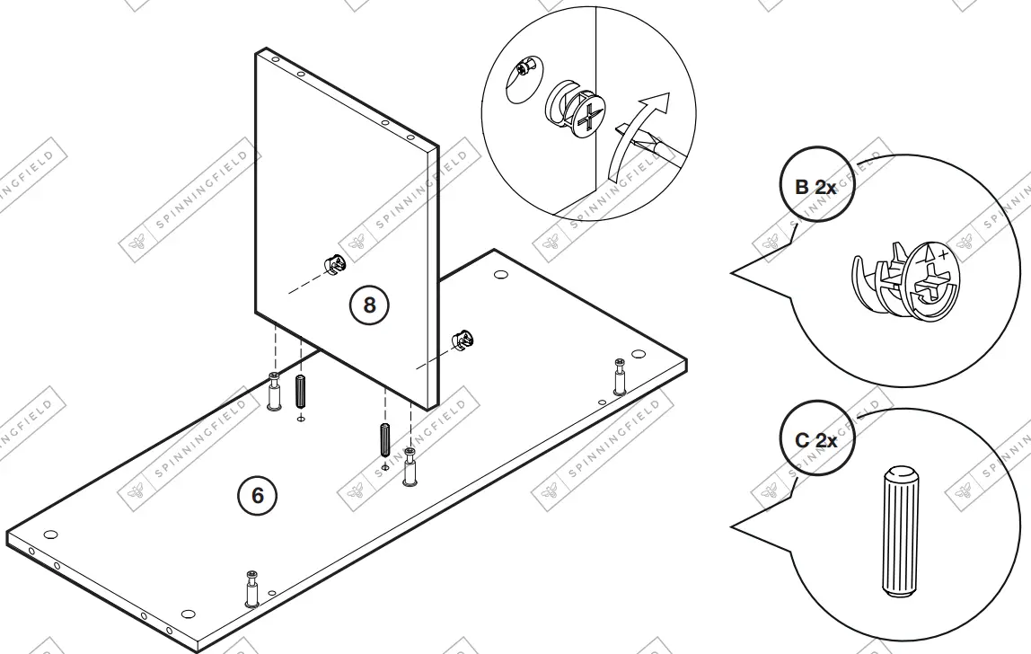 VonHaus-3000794-Black-Rattan-Bookcase-FIG4