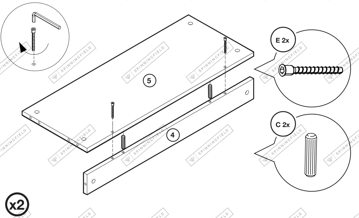 VonHaus-3000794-Black-Rattan-Bookcase-FIG7