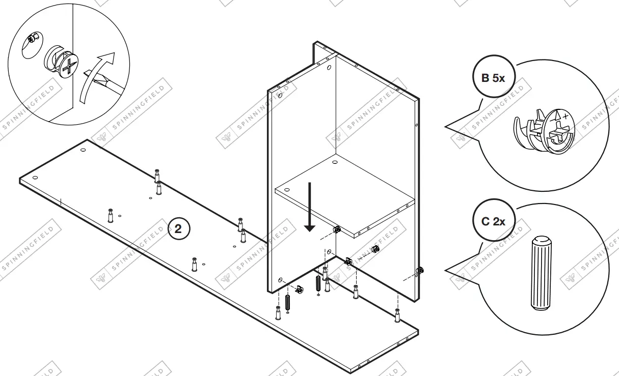 VonHaus-3000794-Black-Rattan-Bookcase-FIG9