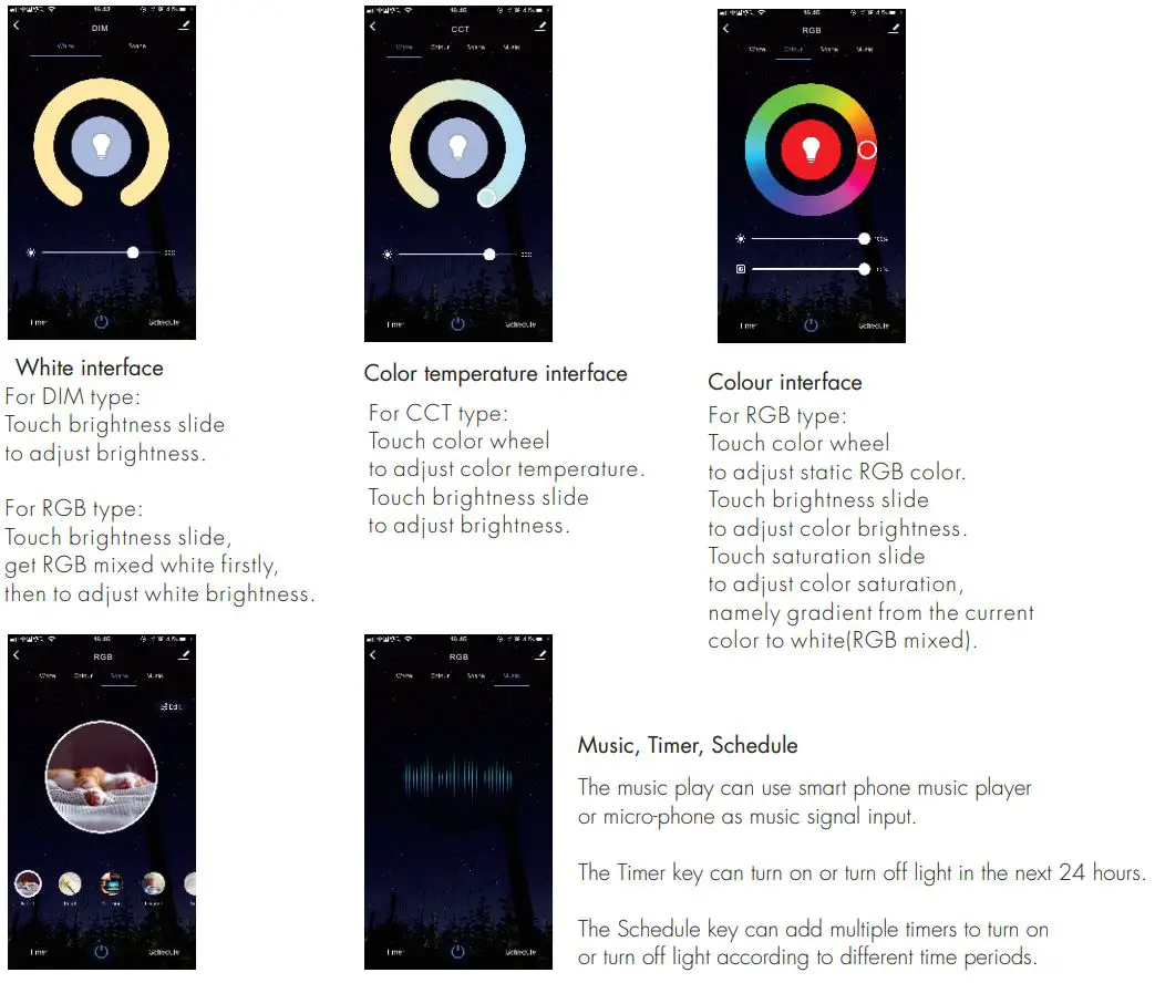 SKYDANCE V3-L WT WiFi and RF 3 in 1 LED Controller User Manual - Tuya APP interface