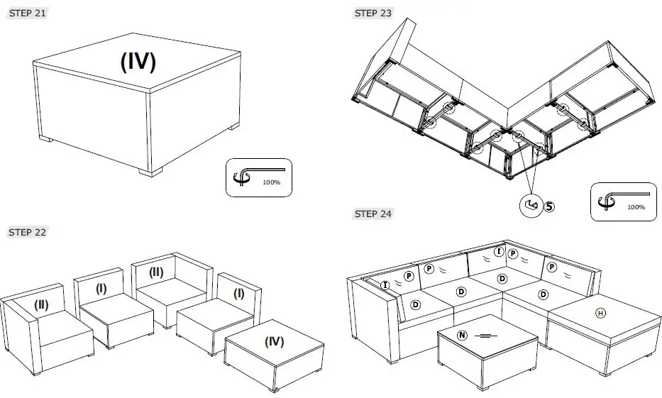 GYMAX GYM05538 6-Piece Wicker Rattan Outdoor Sectional Set Outdoor Furniture Set-9