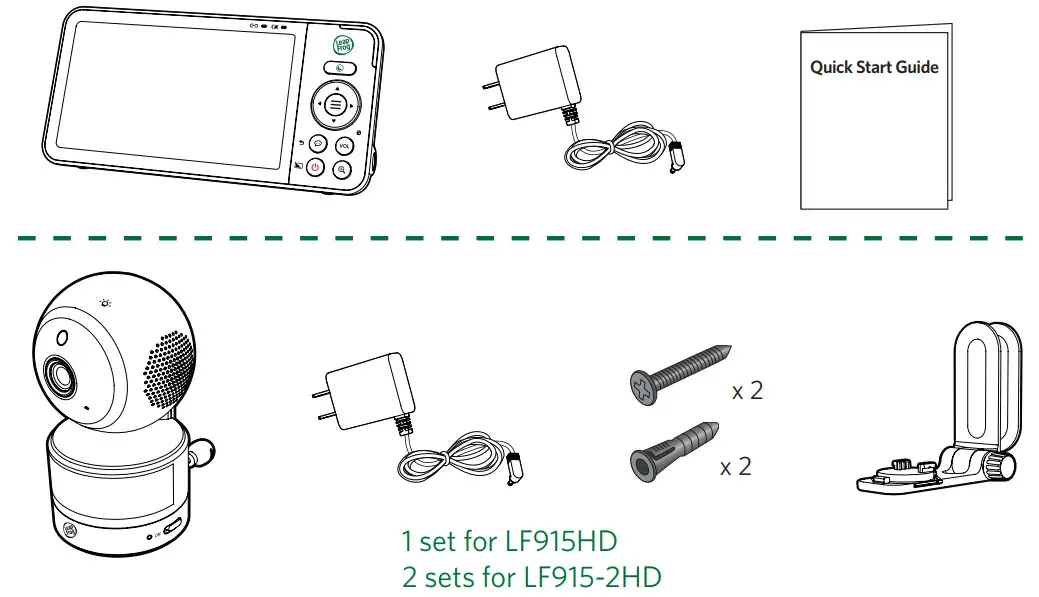 LeapFrog LF915HD 5 Inch High Definition Pan and Tilt Monitor - What’s Included