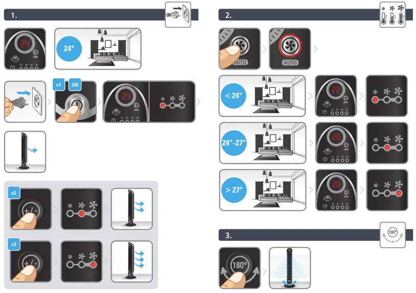 ROWENTA VU6670 Oscillating Tower Fan with Remote - 2