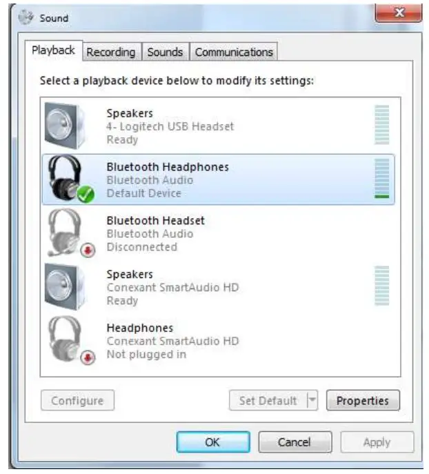 Bluetooth headphones to a laptop desktop computer - Bluetooth list