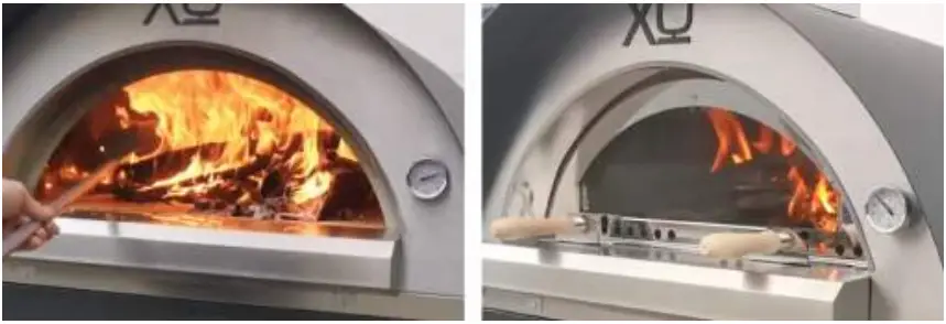 XOPIZZA2FS Wood Fired Pizza-Hearth Oven - fire