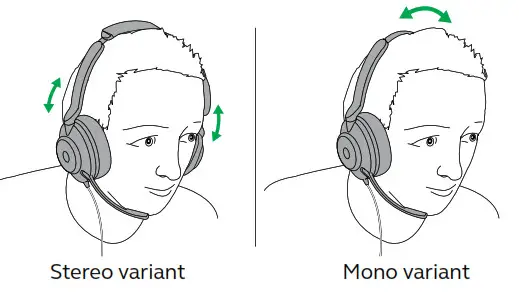 Jabra EVOLVE2 30 HSC140-Adjusting the headset