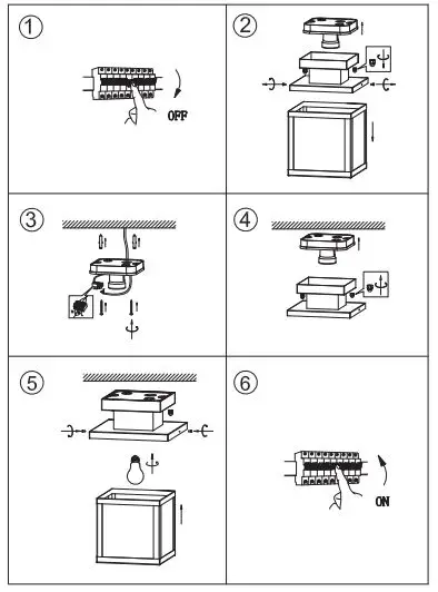 QAZQA 93677 Rotterdam Outdoor Industrial Square Ceiling Lamp fig1