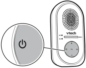 Power on the baby monitor