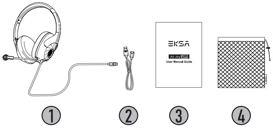 EKSA E3Z Air Joy Plus Ultralight Nintendo Switch Headset - Package List