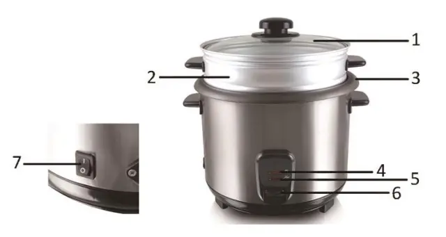 emerio RCE 107638 6 Rice Cooker Stainless Steel - PARTS AND ACCESSORIES