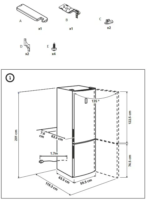 IKEA 004 901 26 VALGANG Stainless Steel Freestanding FridgeFreezer - overview 2