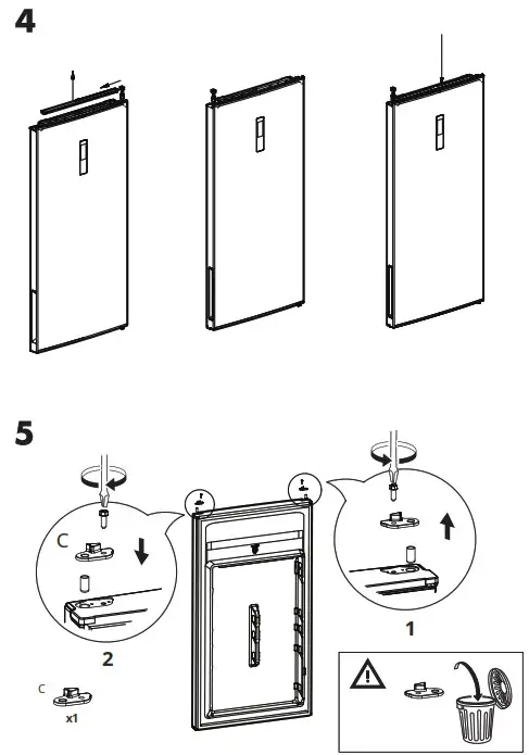 IKEA 004 901 26 VALGANG Stainless Steel Freestanding FridgeFreezer - overview 6