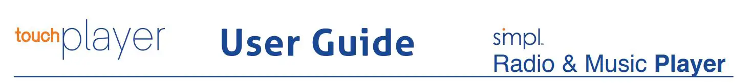 smpl Touch-Player Radio and Music Player User Guide