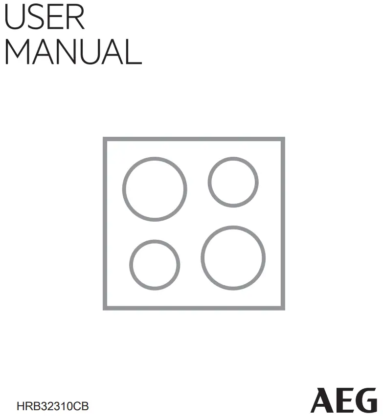 AEG HRB32310CB Built-In Hob User Manual