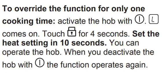 AEG HRB32310CB Built-In Hob User Manual - Child Safety Device