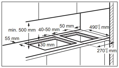 AEG HRB32310CB Built-In Hob User Manual - Installation of more than one hob