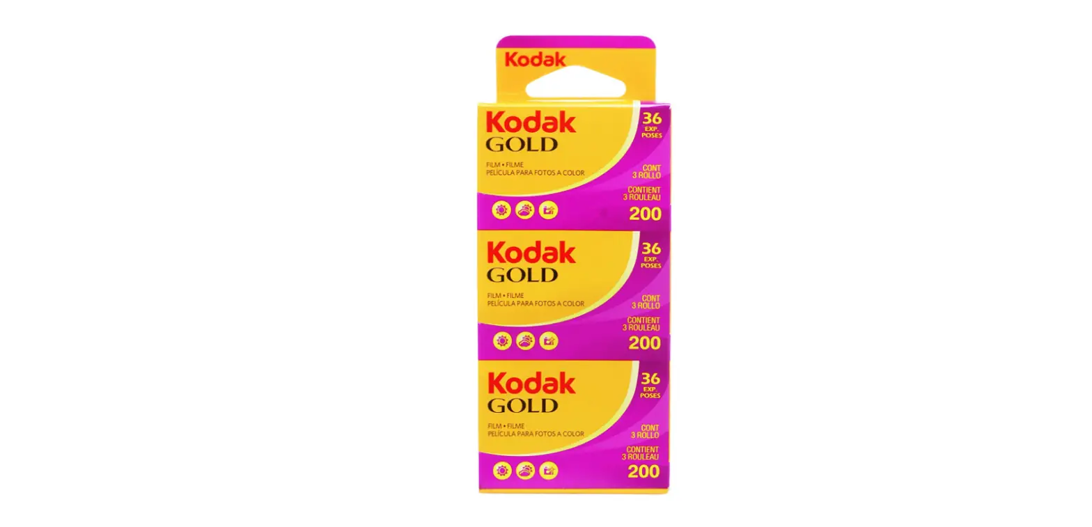 Kodak Gold 200 Film / 3 Pack / Gb135-36-vertical Packaging-complete Features/instruction Guide