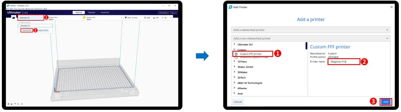 MINGDA Magician Pro 3D Printer - Add Printer 1