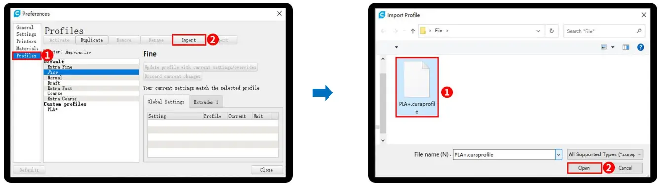 MINGDA Magician Pro 3D Printer - Import Configuration file 1