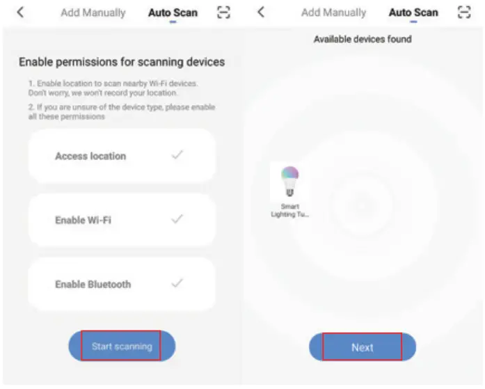elinksmart WBLC9 WiFi Smart Light - Auto scan