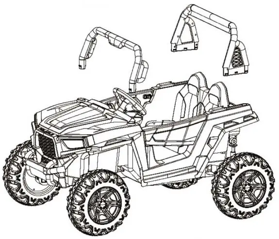 Handan City Jianerle Toy ZH130435198508 Electric Four wheeler for children Installation Guide - Wind shield tail frame installation