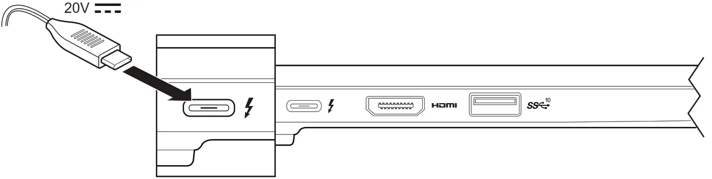 intel LAPBC510 NUC 11 Performance Laptop Kit - Connect the AC adapter